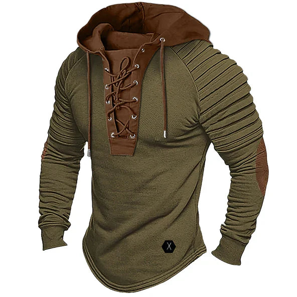 Männer hoodie mit schnürdetails - vielseitiger langarm-top
