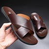 Männer leder flip-flops – stilvolle sommer-schlappen für lässige anlässe