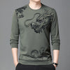 Männershirt mit drachenprint – trendiges langarm-tee für den casual-look