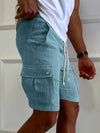 Männer cargo shorts mit zugband - trendige, leichte shorts für lässige anlässe, zahlreiche taschen