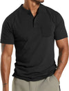 Herren henley t-shirt - klassisches baumwoll-oberteil für freizeitlook