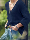 Männer v-ausschnitt leichtpullover - trendiger langarm casual look für den alltag