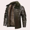 Ä männer-fauxlederjacke für warmi wintertage - plüschig gefüttert für lässige outfits