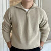 Männer strick pullover mit viertelreißverschluss - weiche baumwollmischung für lässige looks