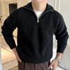 Männer strick pullover mit viertelreißverschluss - weiche baumwollmischung für lässige looks