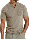 Herren henley t-shirt - klassisches baumwoll-oberteil für freizeitlook