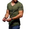 Lässiges v-ausschnitt t-shirt - herren kurzarm shirt