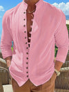 Männer vintage-stil hemd - leinen-mix button-up für freizeit oder büro