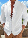 Männer vintage-stil hemd - leinen-mix button-up für freizeit oder büro