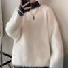 Männer fuzzy weisser strickpullover - gemütlicher pulli für den alltag