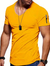 Männerschlankes v-ausschnitt t-shirt mit tasche - lässiges alltags-tee, atmungsaktiver stoff
