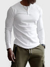 Männers ribben-henley-shirt - schlanker schnitt für lässige anlässe mit zeitlosem stil