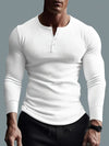 Männers ribben-henley-shirt - schlanker schnitt für lässige anlässe mit zeitlosem stil