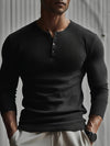 Männers ribben-henley-shirt - schlanker schnitt für lässige anlässe mit zeitlosem stil