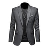 Männlicher taillierter blazer - strukturierte jacke mit schalkragen - einreihiger 2-knopf-stil