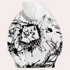 Männers hoodie mit grafik in weiss – ausgefallenes design für lässige looks