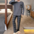 Männer loungewear kombi - stylischer langarmtop und hose für gemütliche abende