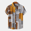 Männers retro stil orange kurzarm musterhemd