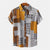Männers retro stil orange kurzarm musterhemd