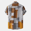 Männers retro stil orange kurzarm musterhemd