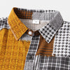 Männers retro stil orange kurzarm musterhemd