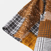 Männers retro stil orange kurzarm musterhemd