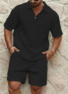 2-teilige sommer-mode - männer casual kurzarmoberteil und shorts