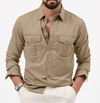 Männer shirt mit lockerem schnitt und zwei taschen – stilvolles langarmtop für den alltag