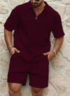 2-teilige sommer-mode - männer casual kurzarmoberteil und shorts
