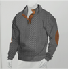 Männerstrickpullover mit ellbogenpatches - lässige, modische strickbekleidung für den alltag