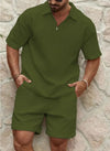 2-teilige sommer-mode - männer casual kurzarmoberteil und shorts
