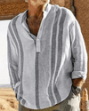 Herren leinenhemd - gestreiftes langarmshirt für den alltag