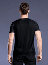 Männer t-shirt schnelltrocknend freizeitkleidung - robuster schwarzer kurzarm-top für aktive leute