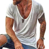 Männer t-shirt aus softer baumwolle mit v-ausschnitt und kurzen ärmeln - essentielle alltagsmode für aktive herren