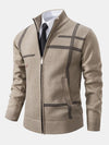 Männers strick zip-cardigan mit hohem kragen - stylisches strickoberteil für das büro und den alltag