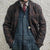 Männliche vintage karo revers jacke in braun - gemütlicher casual-look mit lagen-style