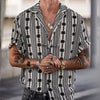 Männershirt mit kurzen ärmeln - moderner schwarz-weiss muster für den sommer