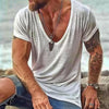 Männer t-shirt aus softer baumwolle mit v-ausschnitt und kurzen ärmeln - essentielle alltagsmode für aktive herren