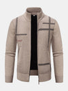 Männers strick zip-cardigan mit hohem kragen - stylisches strickoberteil für das büro und den alltag