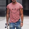 Männer vintage grafik t-shirt - retro smiley druck rundhals tee