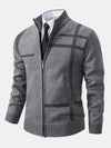 Männers strick zip-cardigan mit hohem kragen - stylisches strickoberteil für das büro und den alltag