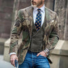 Männer blazer klassisches camouflage einreihig grün büro outfit - smart casual jacke für vielseitigen einsatz