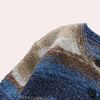 Männlicher strickcardigan in stylischem blau – lässige freizeitmode für büro und freizeit