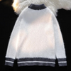 Männer fuzzy weisser strickpullover - gemütlicher pulli für den alltag