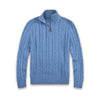 Herrenpullover mit halbzip - klassisches kabelmuster in beige für freizeit und büro