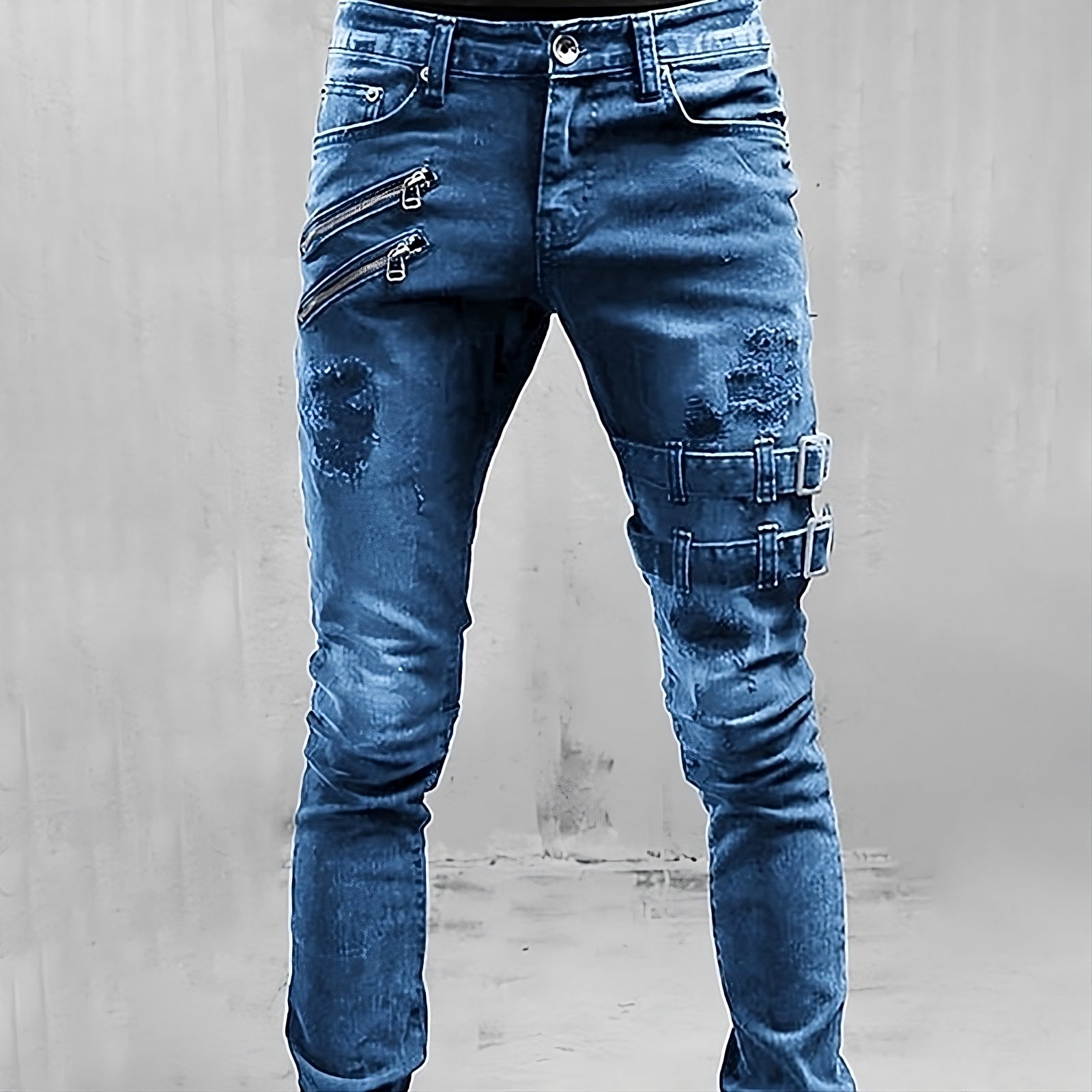 Männerslim Jeans – Auffällige Details im Denim-Style