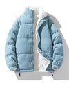 Männer winterjacke wendbare, schicke, gepolsterte jacke - stylisches layering für kalte tage