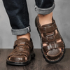 Männersandalen aus leder - offene zehen, lässiges sommerfootwear für den alltag