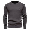 Texturiertes rundhals-pullover - herren strickmode für einen eleganten look