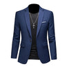 Männlicher taillierter blazer - strukturierte jacke mit schalkragen - einreihiger 2-knopf-stil